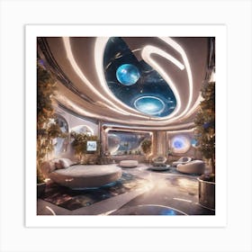 Futuristic Living Room 3 Art Print