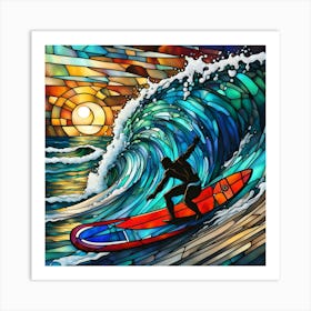 Surfer On The Wave Art Print