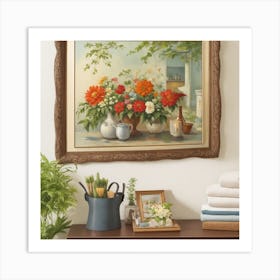 Framed Of Flowers Art Print