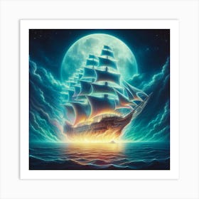 Ship In The Sea 2 Art Print