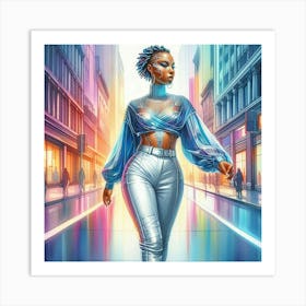 Futuristic Woman-1 Art Print