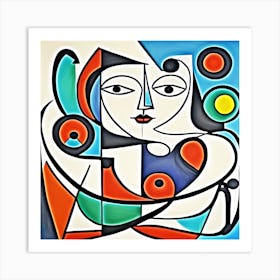 Abstract Art Lady In Room Art Print