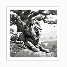 Lion In The Forest 65 Art Print