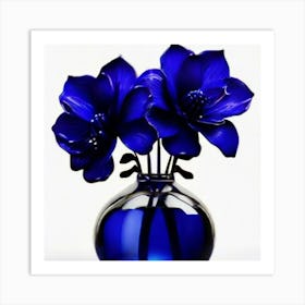 Blue Flowers In A Vase Art Print