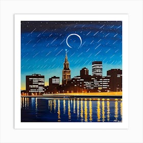 Cityscape At Night Art Print