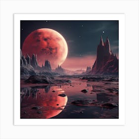 An Alien Planet With Red Sky 1:7 Art Print