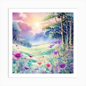 Flowers In The Meadow Art Print