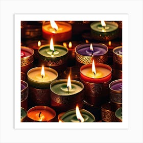 Many Burning Candles Art Print