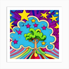 A Tree In A Sky Full Of Stars Art Print