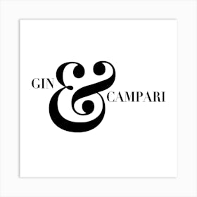 Gin And Campari Negroni Cocktail Receipe Square Art Print