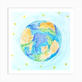 Earth Square Art Print