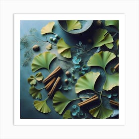 Aesthetic style, Tropical leaves of ginkgo biloba Art Print