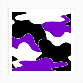 Purple And Black Camouflage Art Print