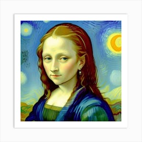 Mona Lisa Reimagined Youthful Beauty Captured Art Print