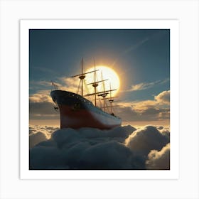 Ship In The Clouds Art Print