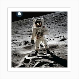 Astronaut On The Moon 1 Art Print