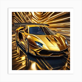 Golden Lamborghini 18 Art Print