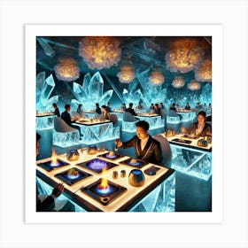 A Futuristic Sci Fi Restaurant Showcasing Interact Art Print