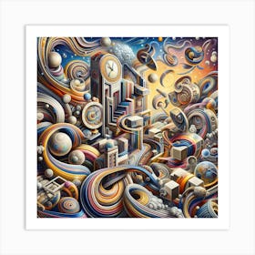 Dreamscapes in Reverse - "Unraveling the Canvas" 2 Art Print