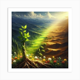 Tree In The Valley Art Print