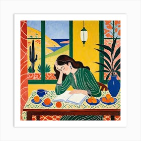 Woman Reading A Book 7 Art Print