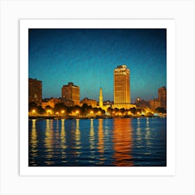 Cairo At Night Metal Print Art Print