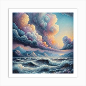 Storm sea Art Print