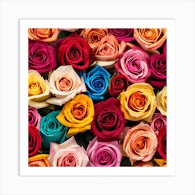 Colorful Roses Background 47 Art Print