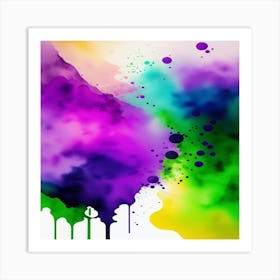 Colorful Paint Splatters Art Print