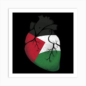 Palestine Heart Flag Art Print