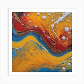 Splash Of White Abstract Painting Art Print