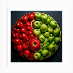 Firefly Yin Yang Harmony Of Red And Green Apples 4484 Art Print