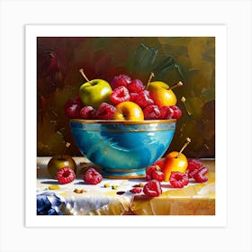 Fruit In A Bowl painting Art Print