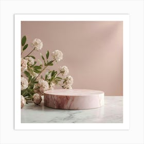 Pink Marble Cake Stand 1 Art Print