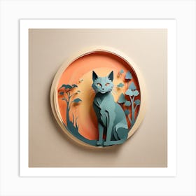 Cat In The Forest Art Print