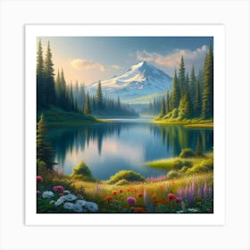 Lake In The Mountains Art Print