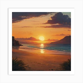 Default A Beautiful Sunset On A Sicilian Beach Without People 0 (1) Art Print