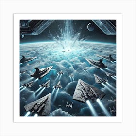 A Futuristic Sci Fi Scene Illustrating The Ambush Art Print