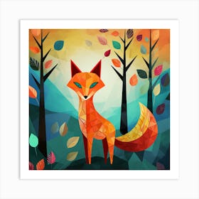 Fox In The Forest Art Print