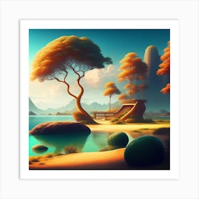 Landscape With Trees Art Print