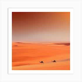 Camels In The Desert 2 Art Print