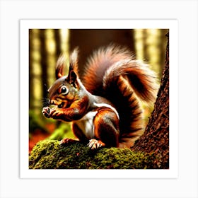 Squirrel In The Forest 147 Art Print