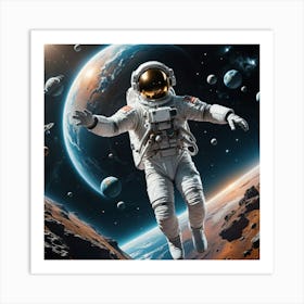 Astronaut In Space 4 Art Print