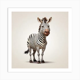 Cartoon Zebra Art Print