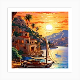 Sunset By The Sea Art Print