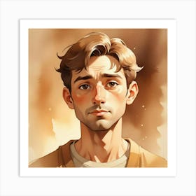 Young Man With Brown Hair Art Print