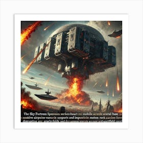 Sky Fortress Emberheart Meteor Storm Art Print