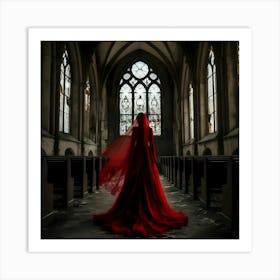 Bride In A Church Art Print