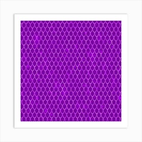 Purple Mermaid Pattern Background Art Print