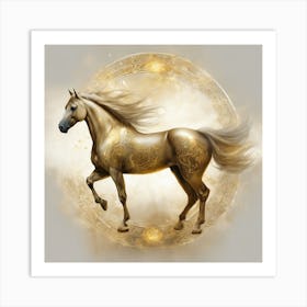 275550 Horse Written In Golden Arabic Calligraphy Xl 1024 V1 0 Art Print